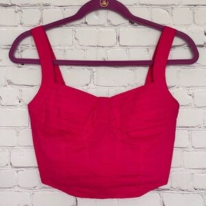 SIM & SAM Rose Violet Sleeveless Corset-Style Cropped Top--NWT--XS
